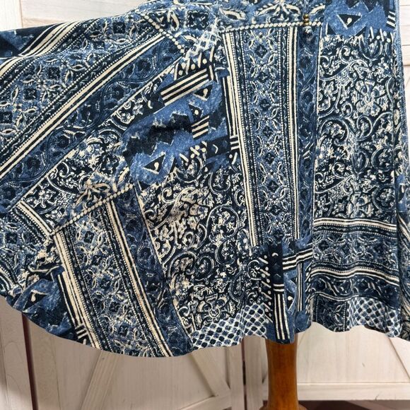 Lauren Ralph Lauren Printed Patchwork Knit Fit Flare Dress Blue Small - Picture 6 of 11